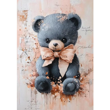 TENDER TEDDY DECOUPAGE A3
