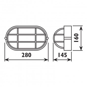 EUROLUX 1XE27 WHITE LARGE OVAL GRID BULKHEAD