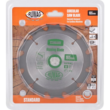 RUWAG CORDLESS Z12 WOOD CIRCULAR SAW BLADE 165MM
