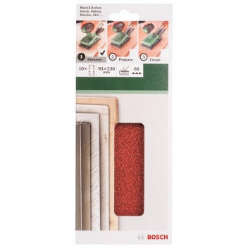 BOSCH SANDPAPER 8HOLE CLAMP 60G 10PP