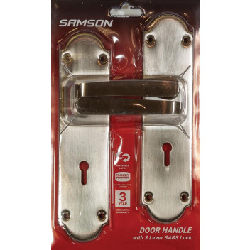 BOLTFIX SABS STRAIGHT VICTORIAN LOCKSET SATIN NICKEL 8INCH SAMSON.