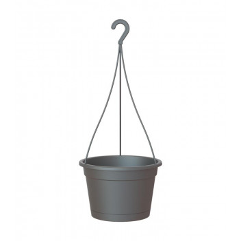 ARTEVASI MADAGASCAR ANTHRACITE PLASTIC HANGING BASKET 26CM