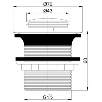 GIO BATH WASTE LONG 40X55MM