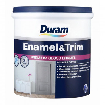 PAINT ENAMEL GLOSS WHITE ENAMEL & TRIM 1L DURAM