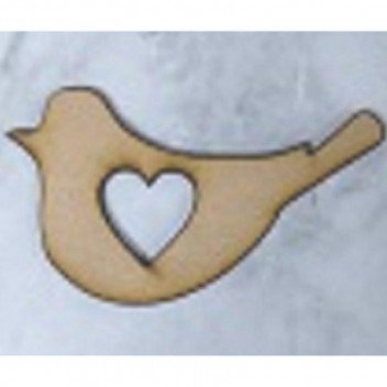 WOODEN BIRD WITH HEART
