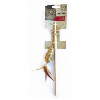 VALEMOUNT NATURA LONG WAND MOUSE CAT TOY 35CM