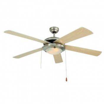 EUROLUX 5 BLADE SATIN CHROME 52INCH CEILING FAN AND 1X LIGHT