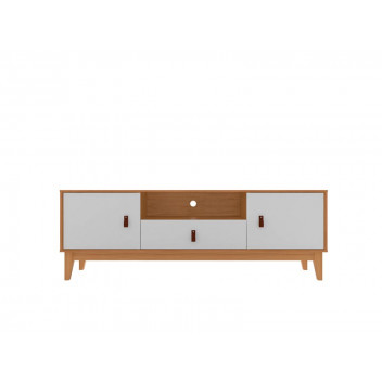 CEDAR/WHITE 60 INCH TV 2 DOORS AND 1 DRAWER ESMERALDA PLUS STAND