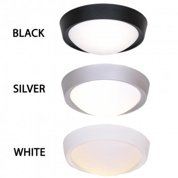 BRIGHTSTAR CEILING LIGHT POLYCARB SILVER OPAL COVER 270MM