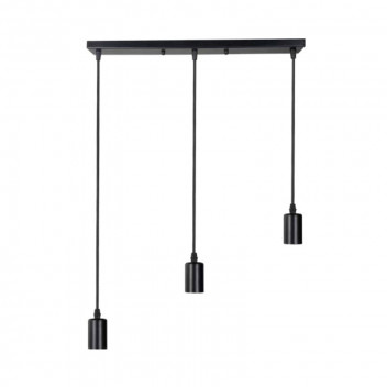 O LITE BLACK E27 X3 RECTANGULAR PENDANT HOLDER 900MM