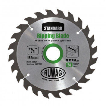 BLADE CIRCULAR SAW TCT RCSB18524-20 WOOD PROFI Z24 185MM RUWAG