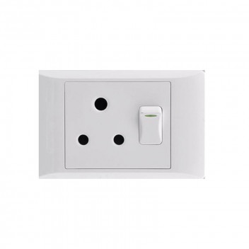 ELECTRICMATE WHITE SINGLE SOCKET SWITCH 50X100