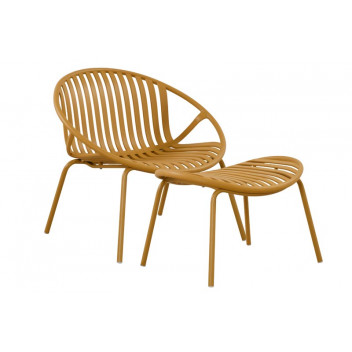 TRIESTA PLASTIC AND METAL OCHRE OCCASIONAL SET