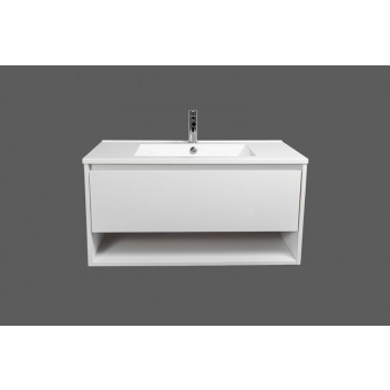 WHITE WALL HUNG CONGO CABINET WITH BASIN 900X460X440MM