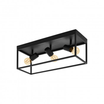 EUROLUX CEILING LIGHT SILENTINA BLACK 3LIGHT 540MM