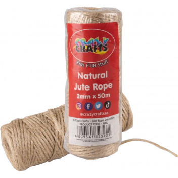 NATURAL CRAFT ROPE JUTE 2MMX50M