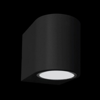 K LIGHT WALL LIGHT GU12 POLYCARB BLACK ROUND DOWN