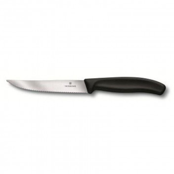 VICTORINOX STEAK KNIFE LARGE WITH POINTED TIP BLACK 12CM