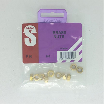 NUT  FULL  HEXAGON BRASS  6MM  10PP