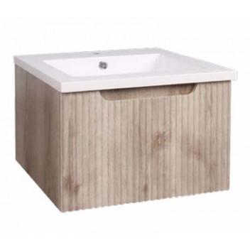 BIJIO WALL-HUNG CABINET NAUTIQUE SINGLE DRAWER OAK FLUTED 500MM