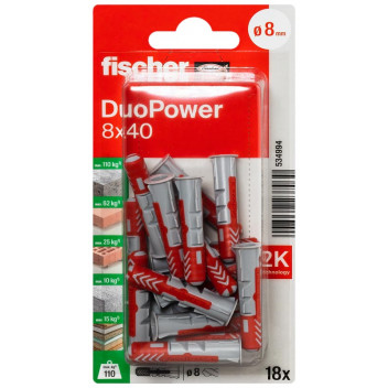 FISCHER DUOPOWER PLUG 18PER PACK