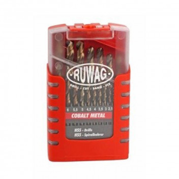 Ruwag Grip Box Cobalt Metal Drill Set 19 pc