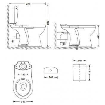 WHITE FRONT FLUSH TAMARIN TOILET SUITE