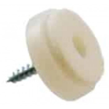 WHITE PLASTIC AND FELT SCREW GLIDE 20MM 8PIECE