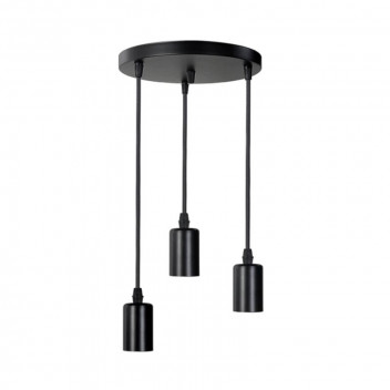O LITE BLACK E27 X3 ROUND PENDANT HOLDER 900MM