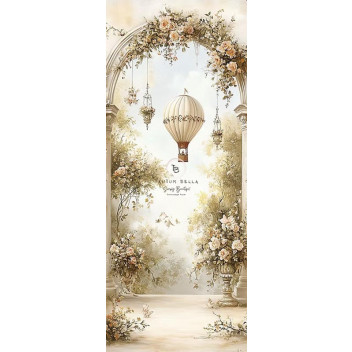 DECOUPAGE DOOR BALLOON ABOVE THE BLOSSOMS