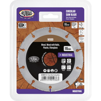 BLADE CUTT DIAMOND RCSBW115 WOOD NAILS PLASTIC F-GLASS 115X1MM RUWAG