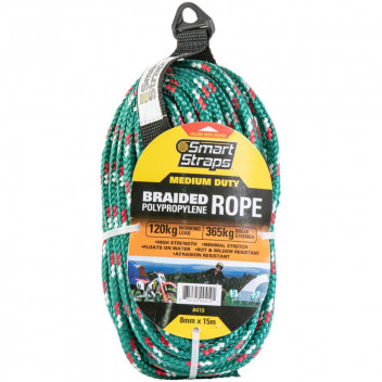 SMARTSTRAP SAXON BRAIDED POLYPROPYLENE ROPE 8MMX15M