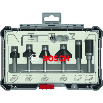 BOSCH 6 PIECE EDGE TRIM ROUTER BIT SET
