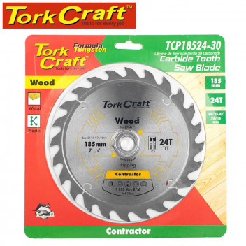 TORK CRAFT BLADE CONTRACTOR CIRCULAR SAW TCT 185 X 24T 30/20/16/1
