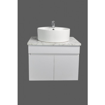 WHITE WALL HUNG NILE CABINET WITH TOP 600X460X440MM