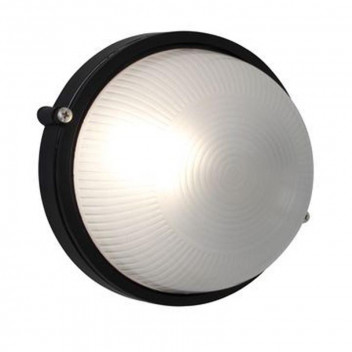 BLACK ROUND PLAIN BULKHEAD 180MM