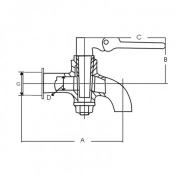 LOCKUP BRASS TANK TAP 20MM