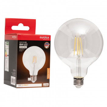 EUROLUX LED FILAMENT MAXI BULB E27 8W DIMM 3000K