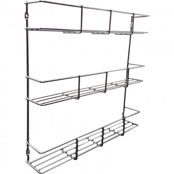 CHROME WALL MOUNTED 3TIER SPICE RACK