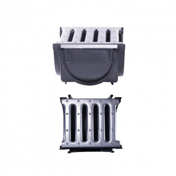 MUFLE HDPE GRATE BEND CHANNEL DRAIN BOX FOR GARAGE 90MM