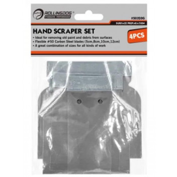 SET HAND SCRAPER CARBON STEEL 50320G 4PC ROLLINGDOG