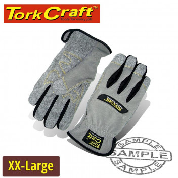 TORK CRAFT MECHANICS GLOVE 2X LARGE BLACK SYNTHETIC LEATHER PALM SPANDEX