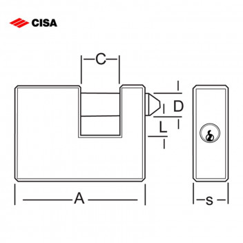 CISA BRASS INSURANCE PADLOCK 63MM