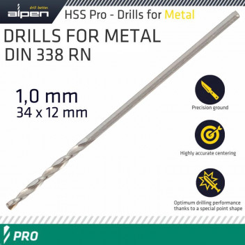 ALPEN PRO HSS SPLIT POINT DRILL 1MM