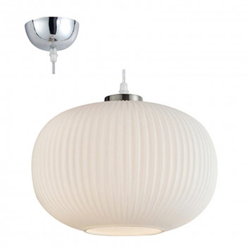 RADIANT WHITE GLASS LIGHT PENDANT 1XE27 300MM