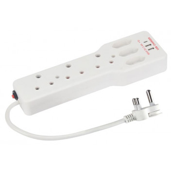 CORE 6-WAY MULTIPLUG WITH OVERLOAD PROTECTION, 2 USB-A & 1 USB-C