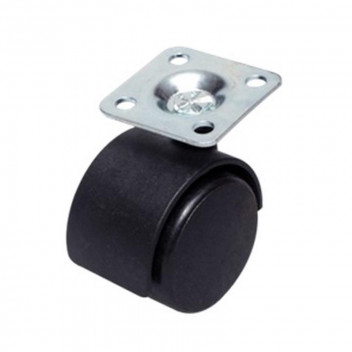 FIT CASTOR POLY WITHOUT BRAKE BLACK 50MM