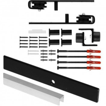 BARN HANGER DOOR DIY BLACK STRAP SET 1.8M 50KG