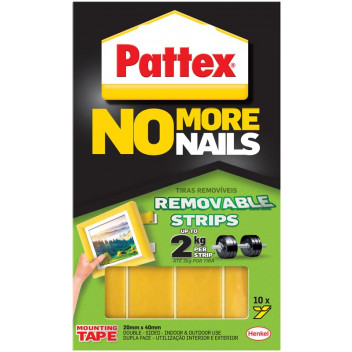ADHESIVE NO NORE NAILS 2627255 REMOVEABLE MOUNT STRIPS TO 2KG PATTEX