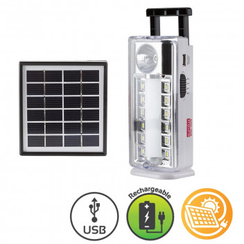 EUROLUX RECHARGEABLE LED LAMP WITH SOLAR PANEL 5W
